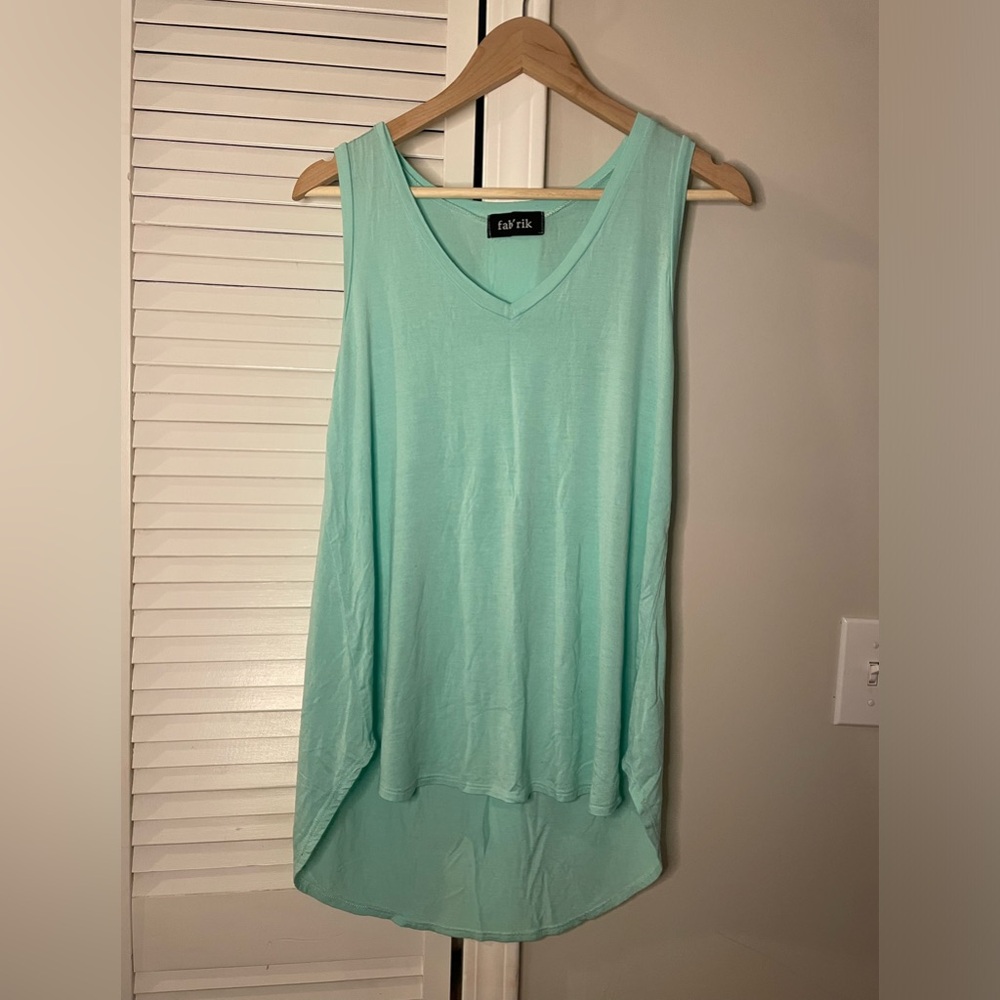 Medium Turquoise Tank, Tunic Style, Flowy, Fabrik Boutique